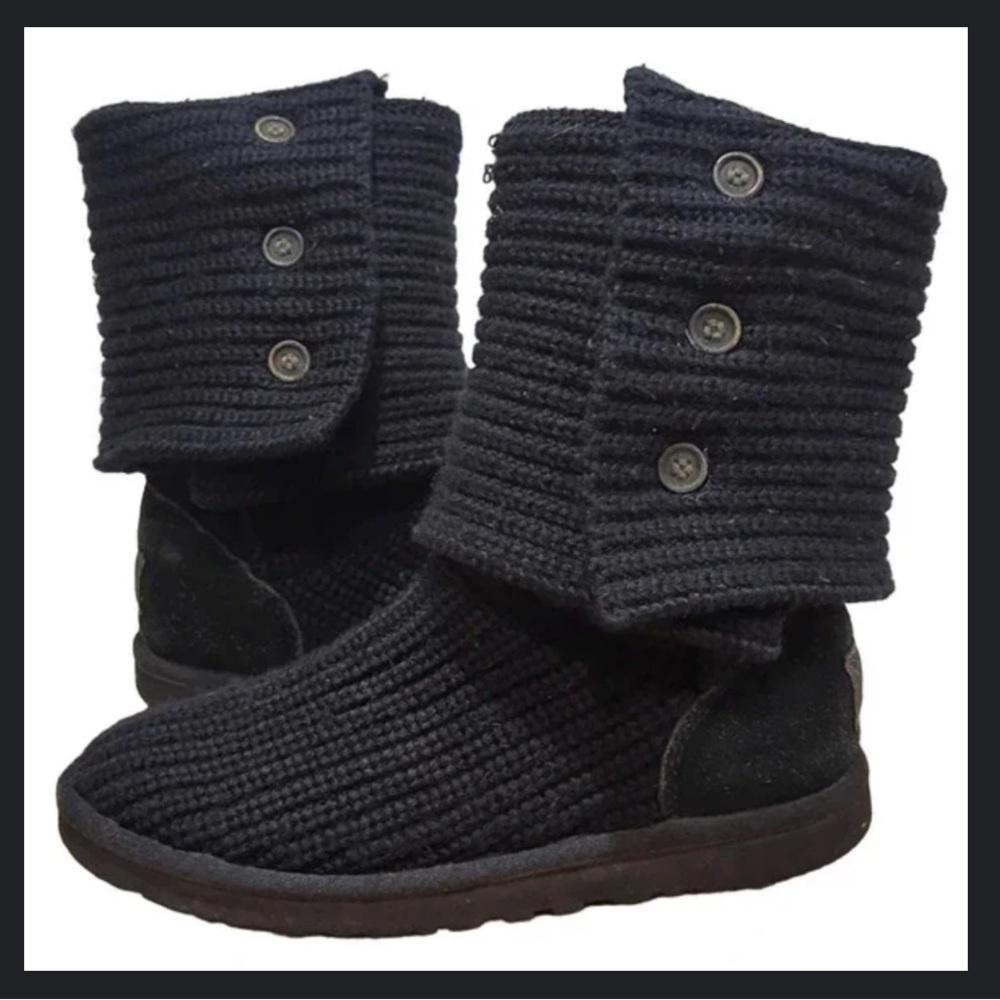 UGG Black Knit Winter Boots